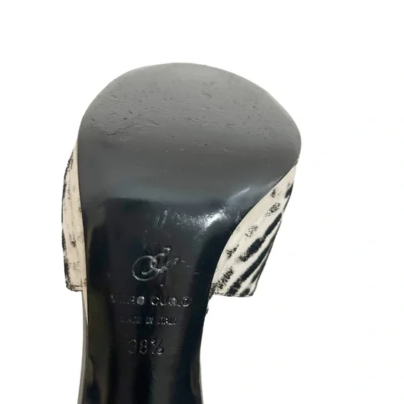 Proenza Schouler Black White Crisscross Strap Peep Toe Fishbone Heels, 38.5=8.5 - Picture 11 of 12